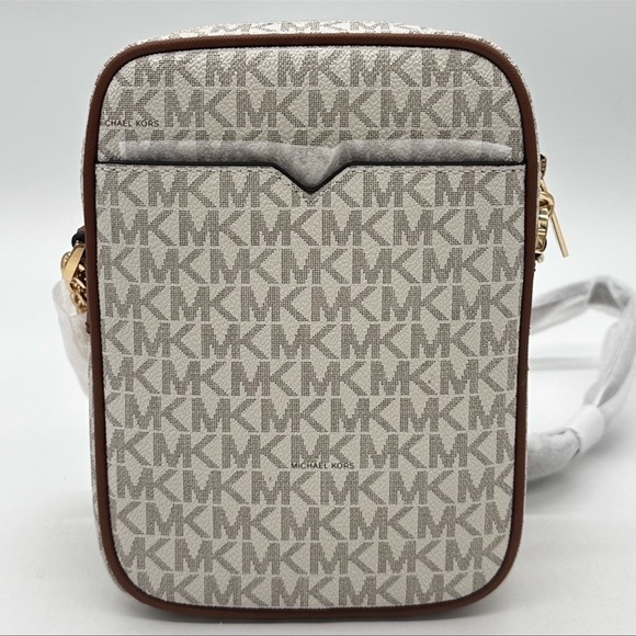 Michael Kors Medium NS Chain Xbody Bag Vanilla/Brown - Picture 5 of 13